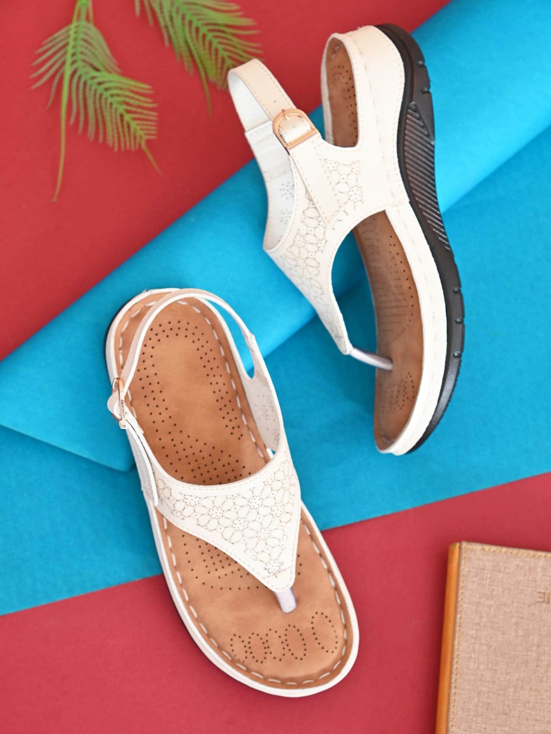 

BOOTCO Flatform Heels With Laser Cuts, Cream