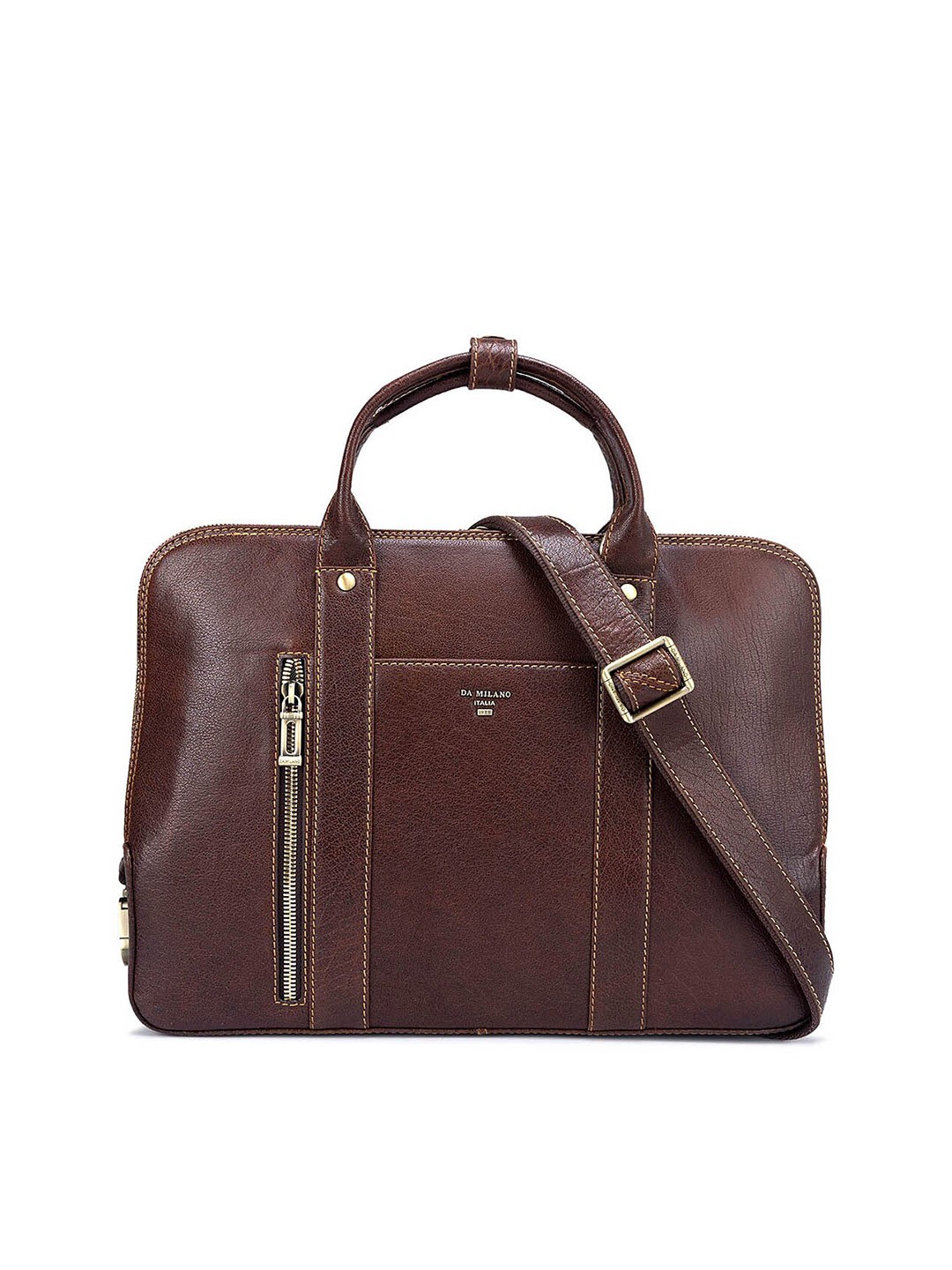 

Da Milano Textured Leather Laptop Sleeve, Brown