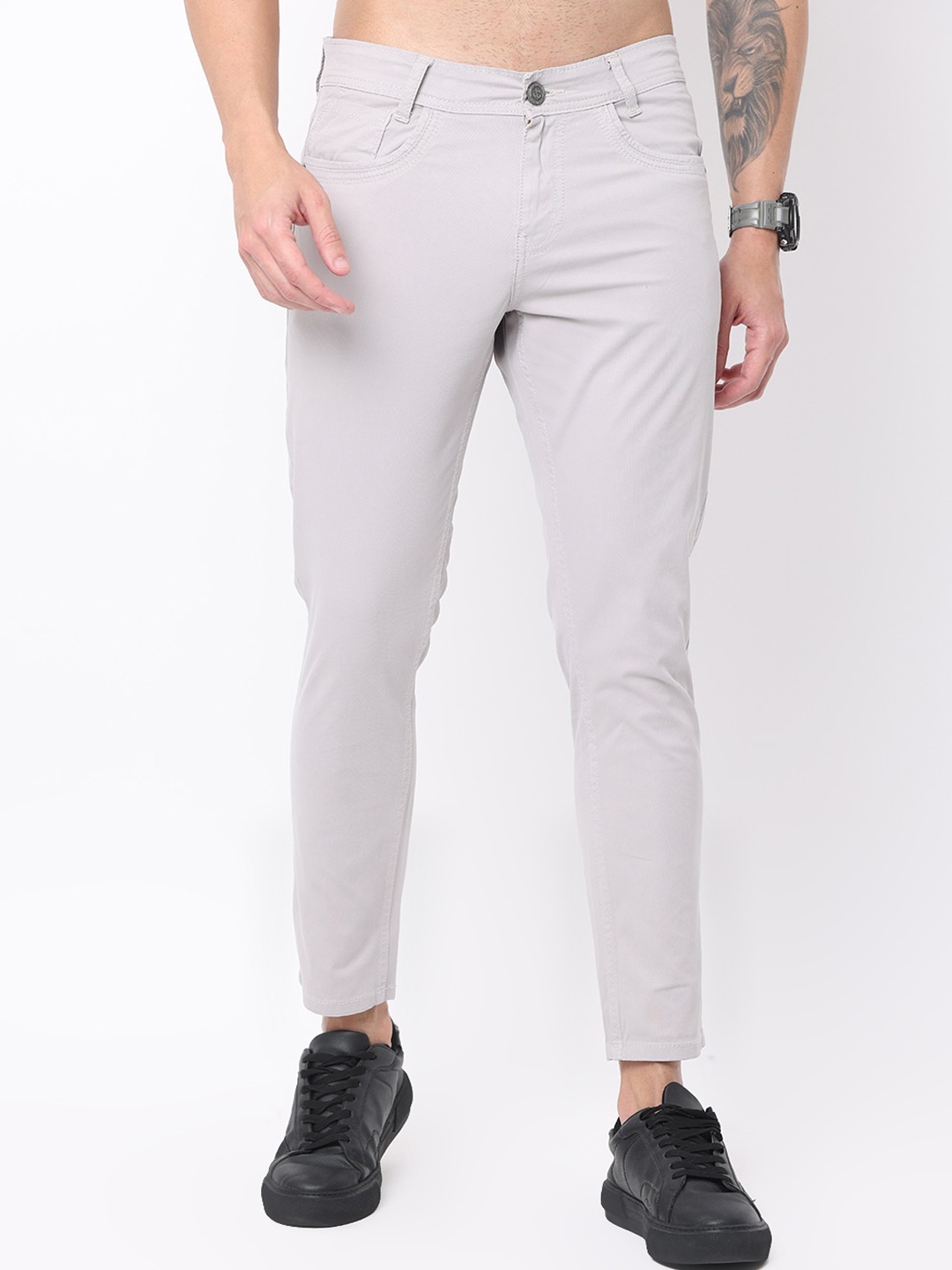 

Jean Cafe Men Jean Skinny Fit Mid-Rise Jeans, Grey