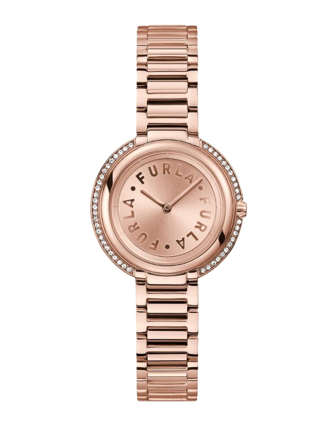 

Furla Women Embellished Dial & Stainless Steel Straps Analogue Watch-WW00032009L3, Rose gold