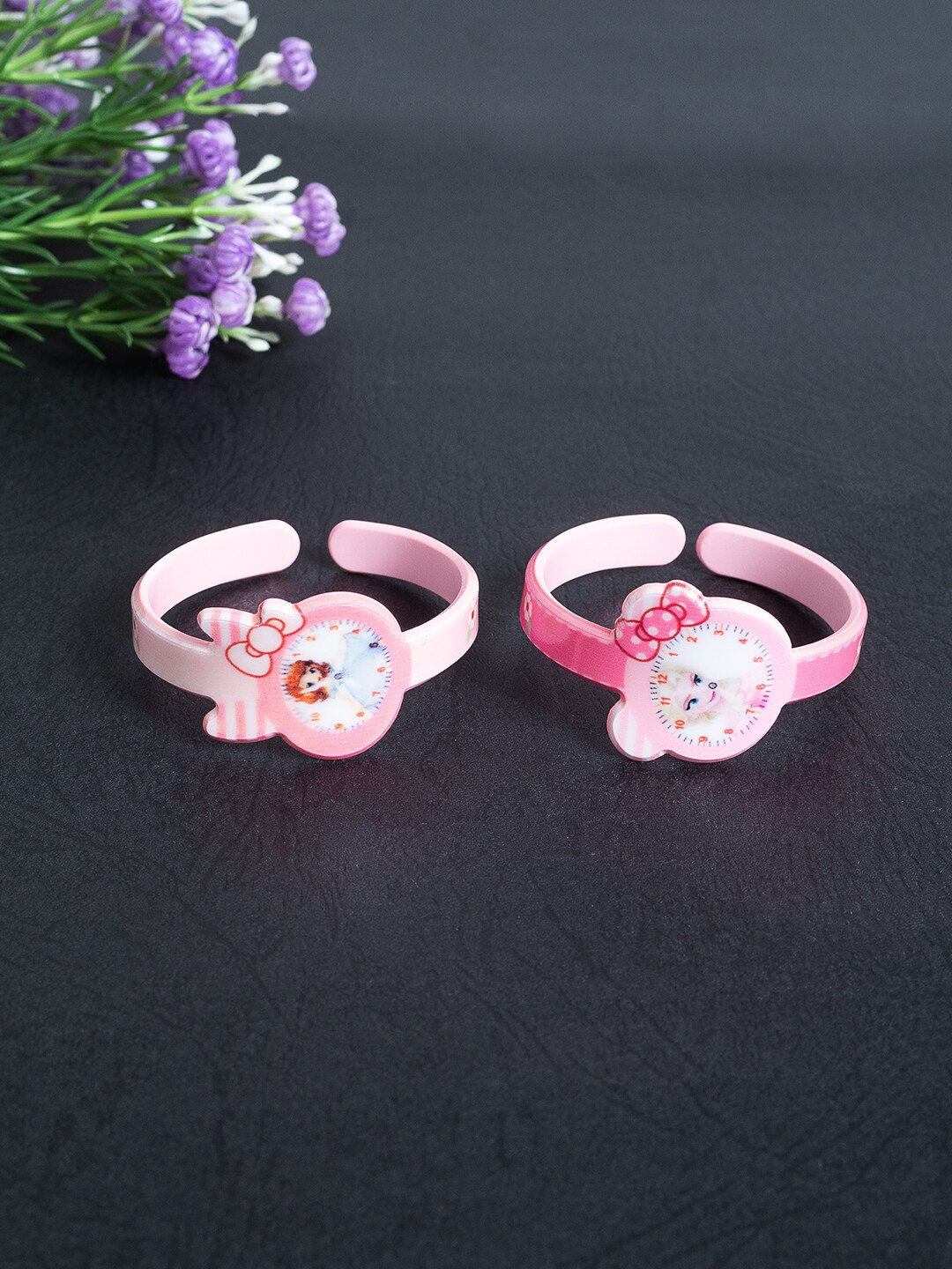 

Golden Peacock Girls Set of 2 Wraparound Plastic Bracelet, Red