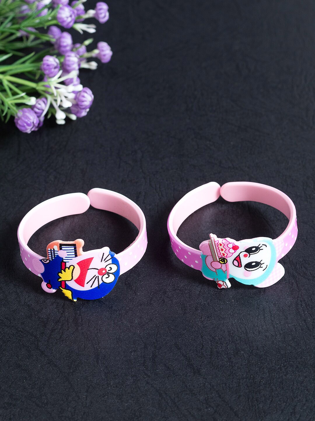 

Golden Peacock Girls Set of 2 Wraparound Bracelet, Pink