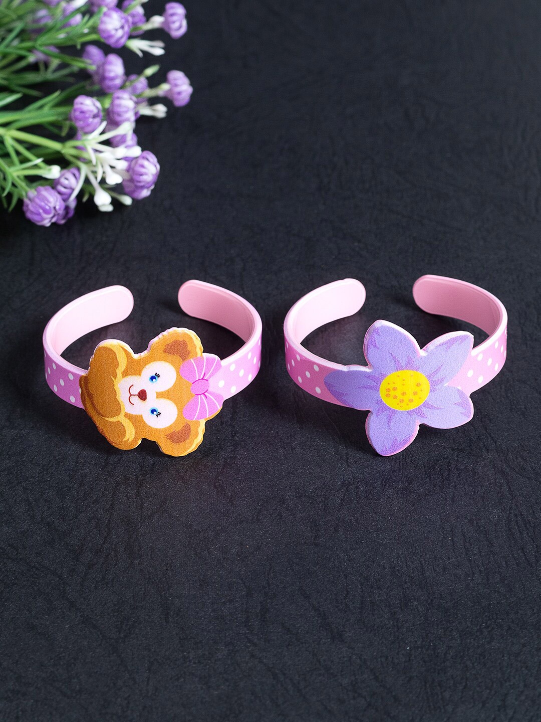 

Golden Peacock Girls Set of 2 Wraparound Bracelets, Pink