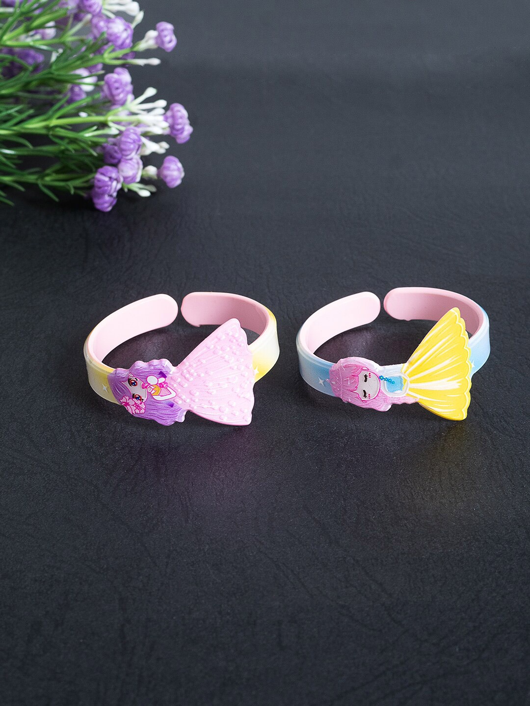 

Golden Peacock Girls Set of 2 Wraparound Bracelets, Blue