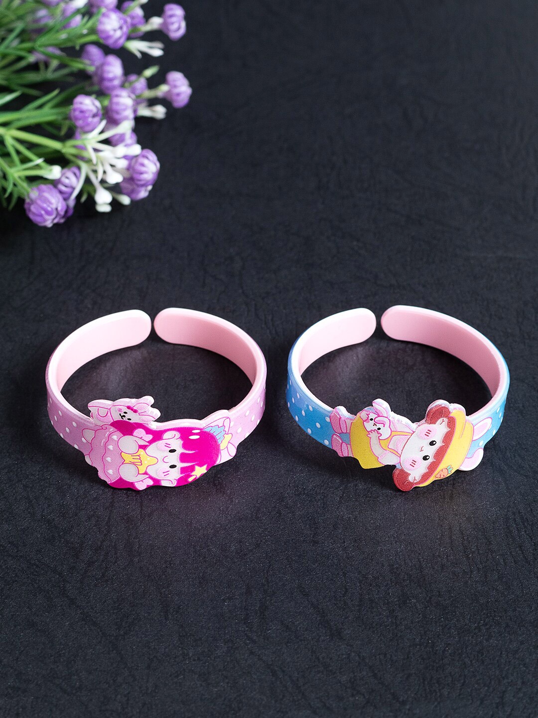 

Golden Peacock Girls Set Of 2 Wraparound Bracelet, Blue