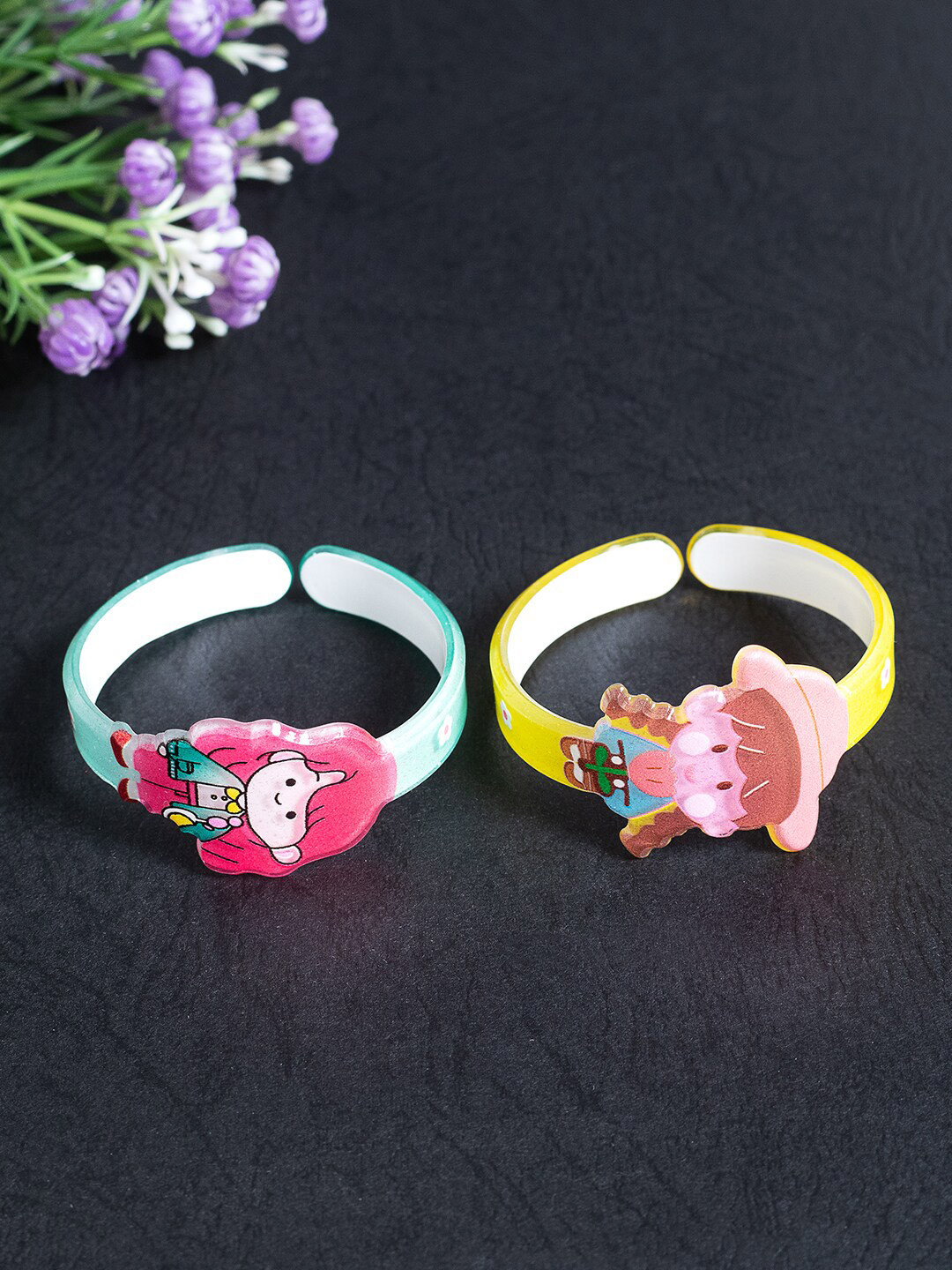 

Golden Peacock Girls Set Of 2 Wraparound Bracelet, Green