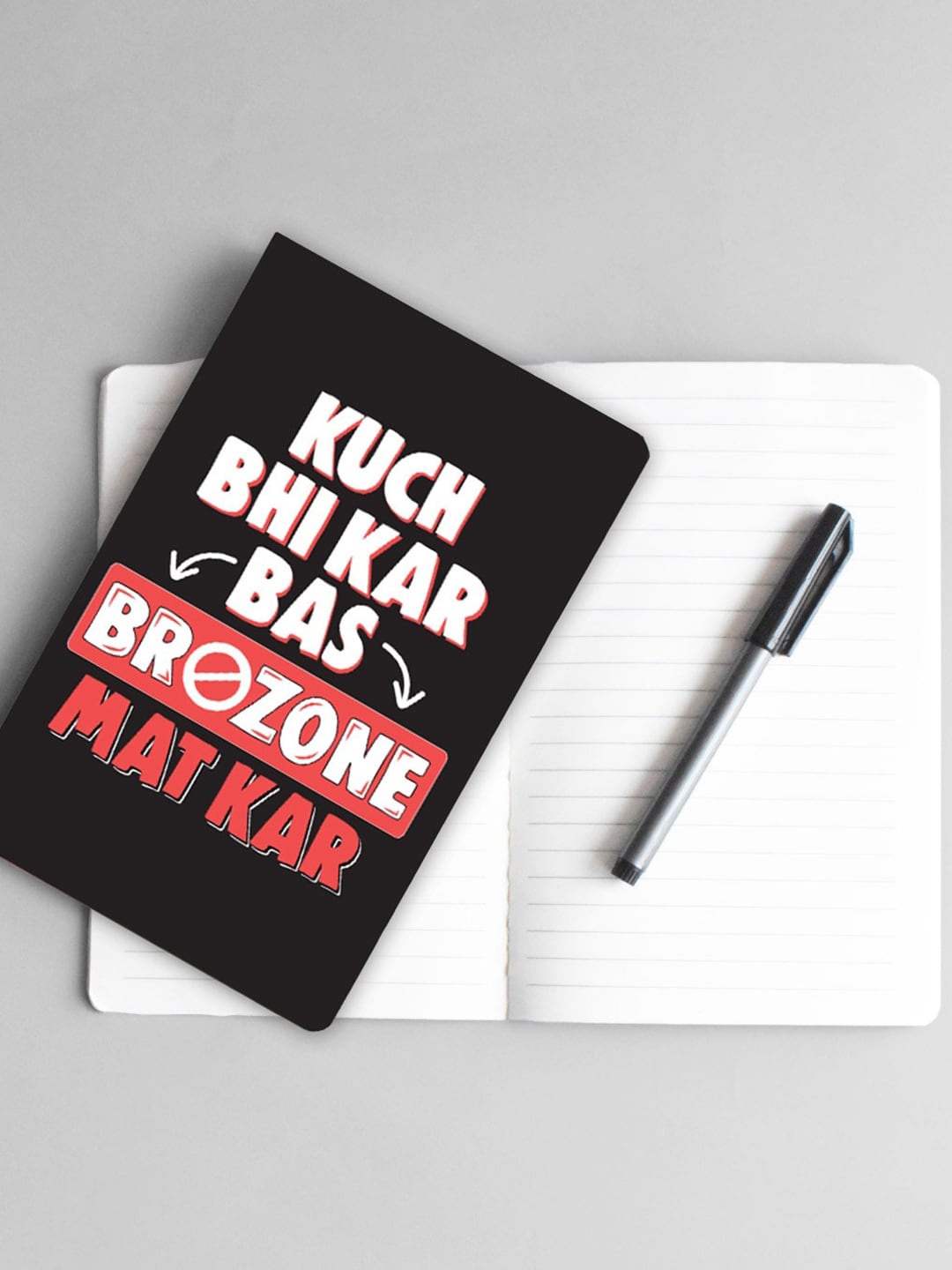 

Bewakoof Brozone Mat Kar Printed Notebook, Black