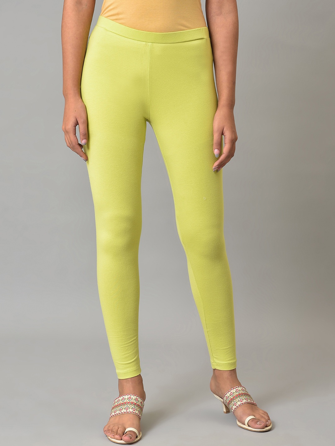 

W Ankle Length Leggings, Green