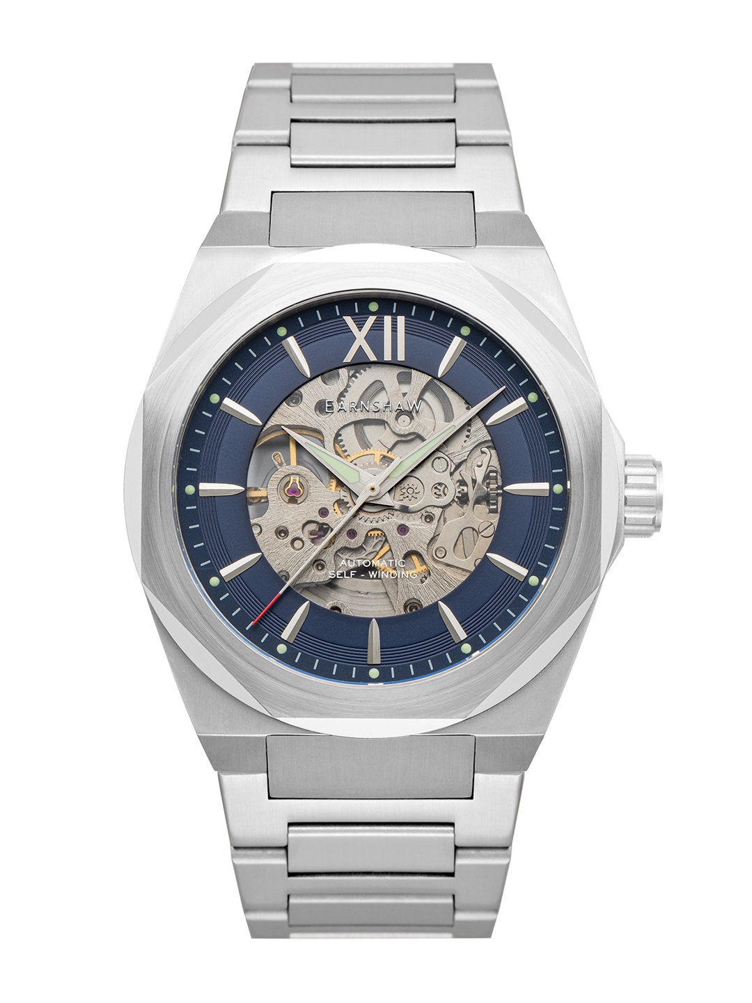 

EARNSHAW Men Embellished Dial & Stainless Steel Straps Automatic Motion Watch ES-8183-33, Blue