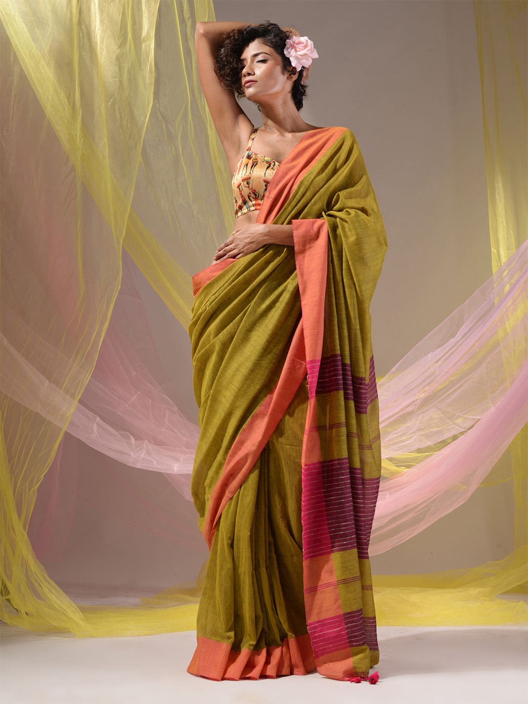 

Charukriti Pure Cotton Saree, Mustard