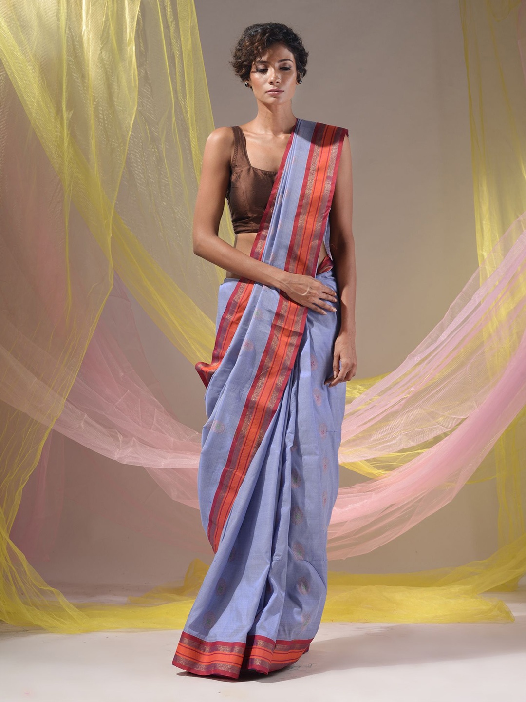 

Charukriti Woven Design Zari Saree, Blue