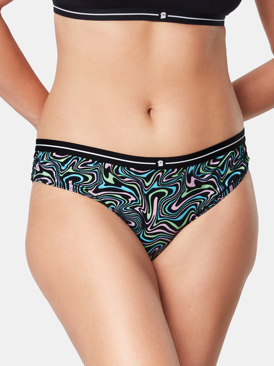 

The Souled Store TSS Originals Women Printed Light Weight Bikini Brief, Black