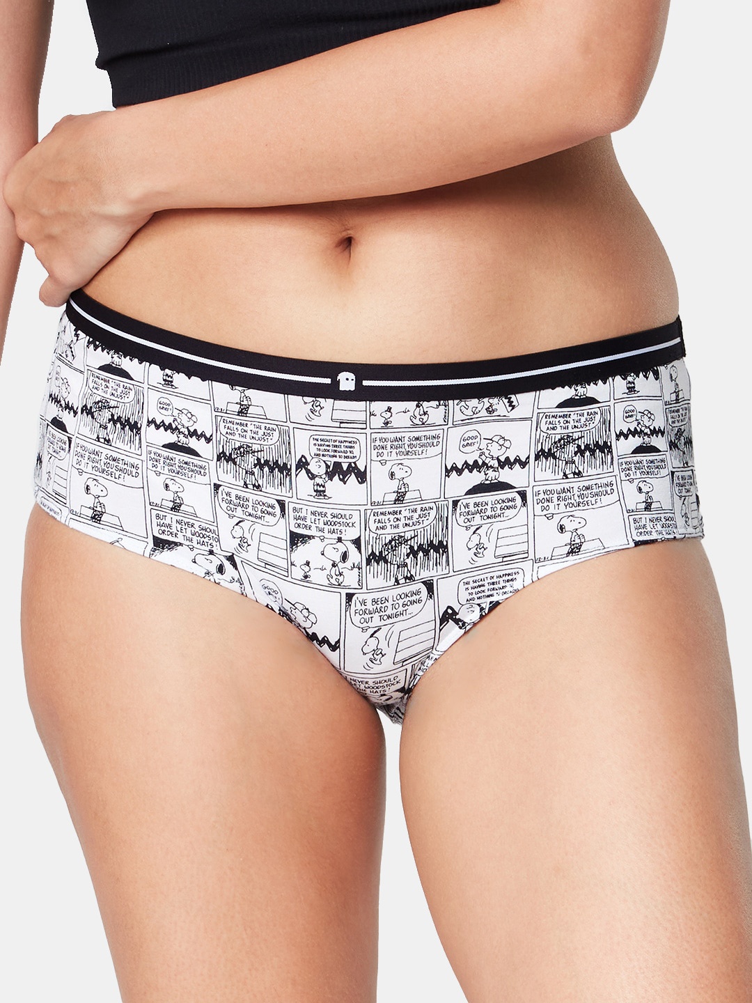 

The Souled Store Women Peanuts Printed Hipster Briefs 213073, White
