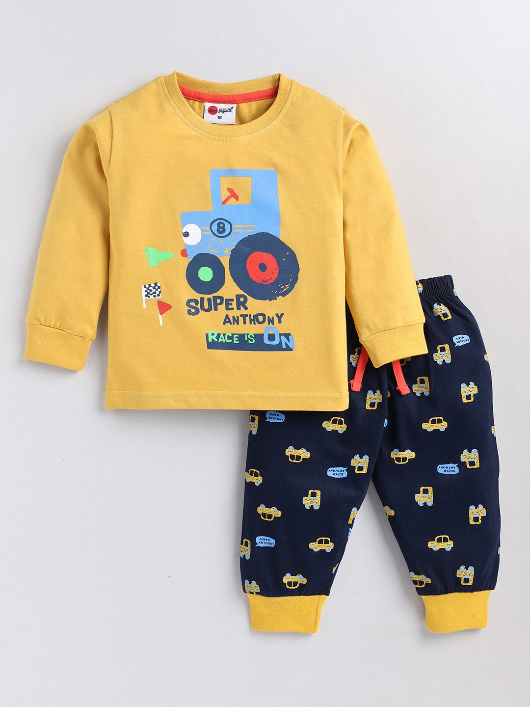 

Mars Infiniti Boys Printed Pure Cotton T-shirt with Pyjamas, Mustard