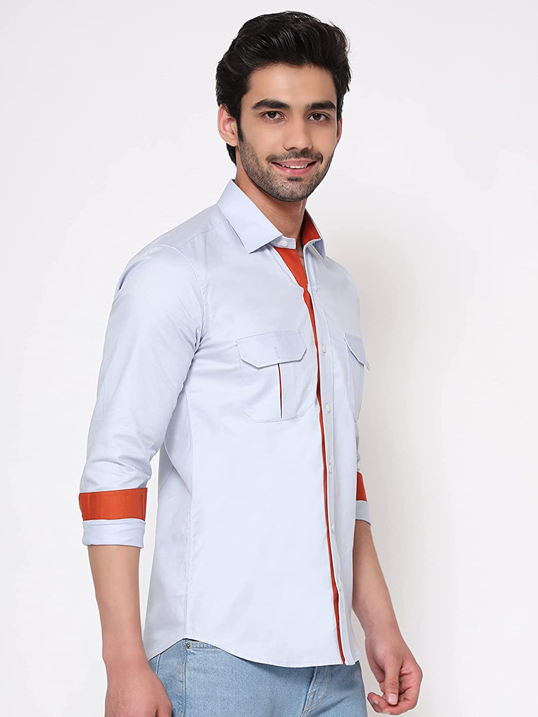 

SHIRT THEORY Men Casual Cotton Shirt, Blue