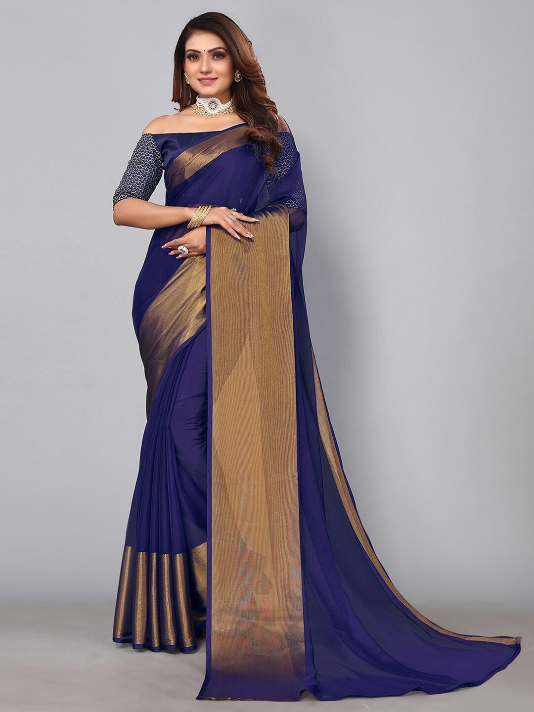 

KALINI Zari Saree, Blue