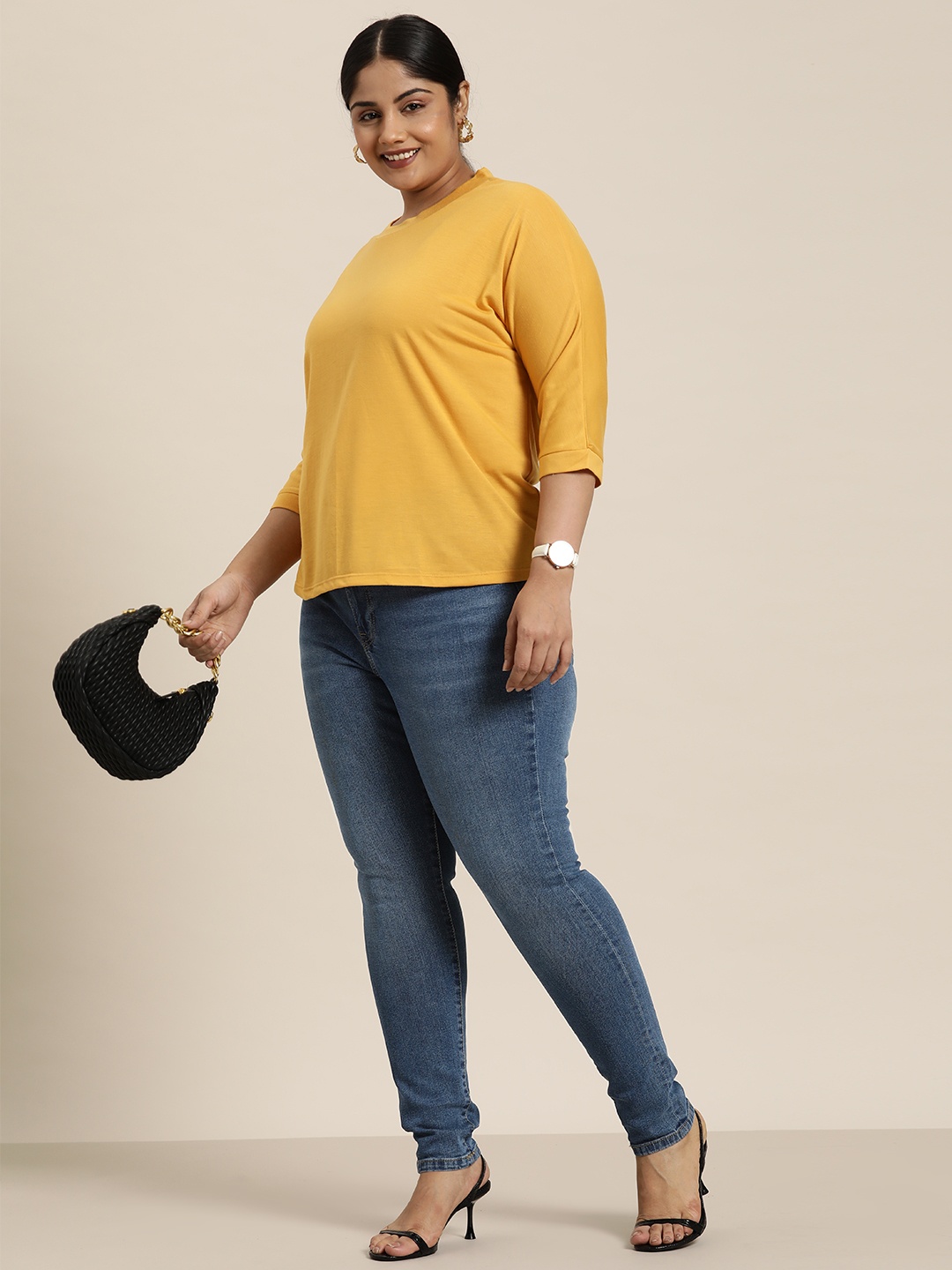 

Sztori Women Plus Size Skinny Fit High-Rise Light Fade Stretchable Jeans, Blue