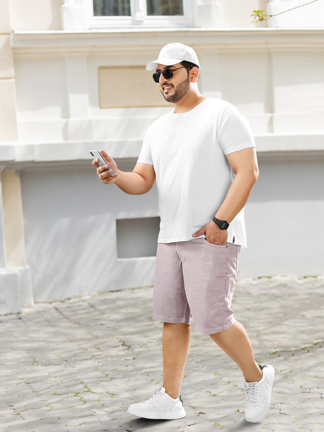 

Sztori Men Plus Size Denim Shorts, Mauve
