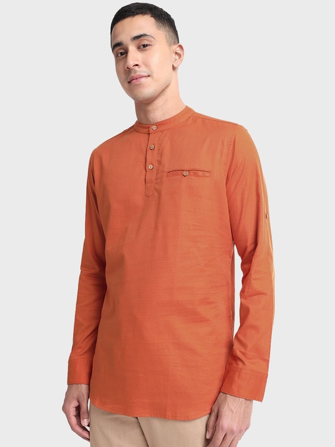 

Bewakoof Relaxed Fit Short Cotton Kurta, Orange