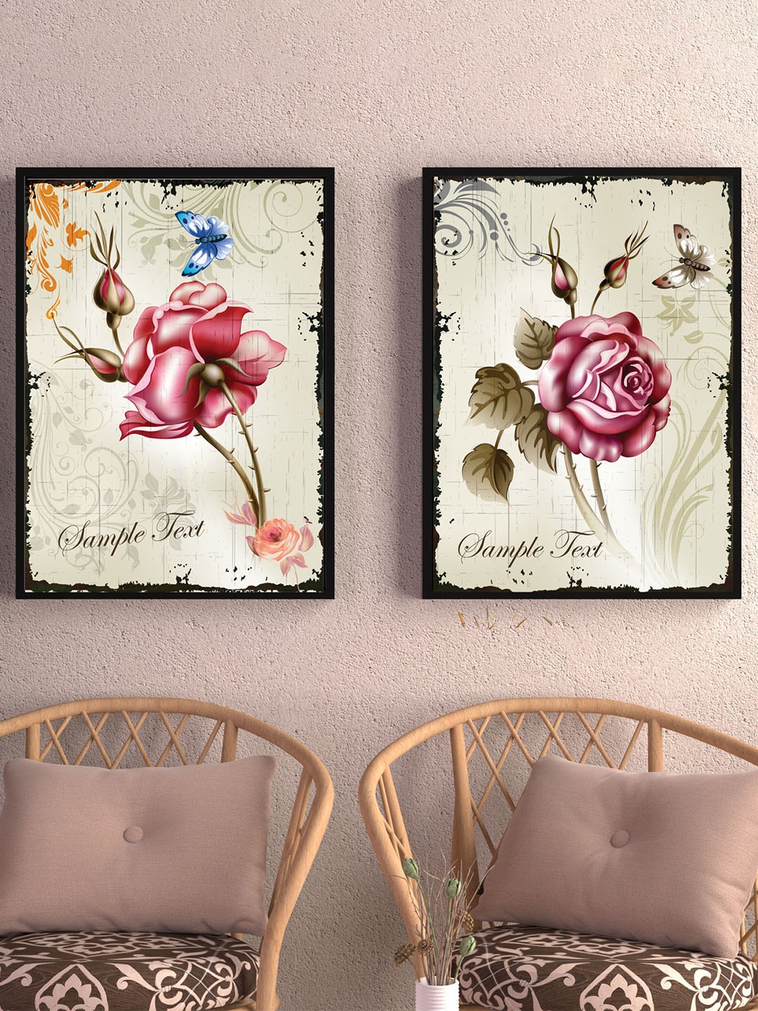 

Art Street Green & Pink 2 Pcs Magnolia Tapestry Framed Canvas Wall Art