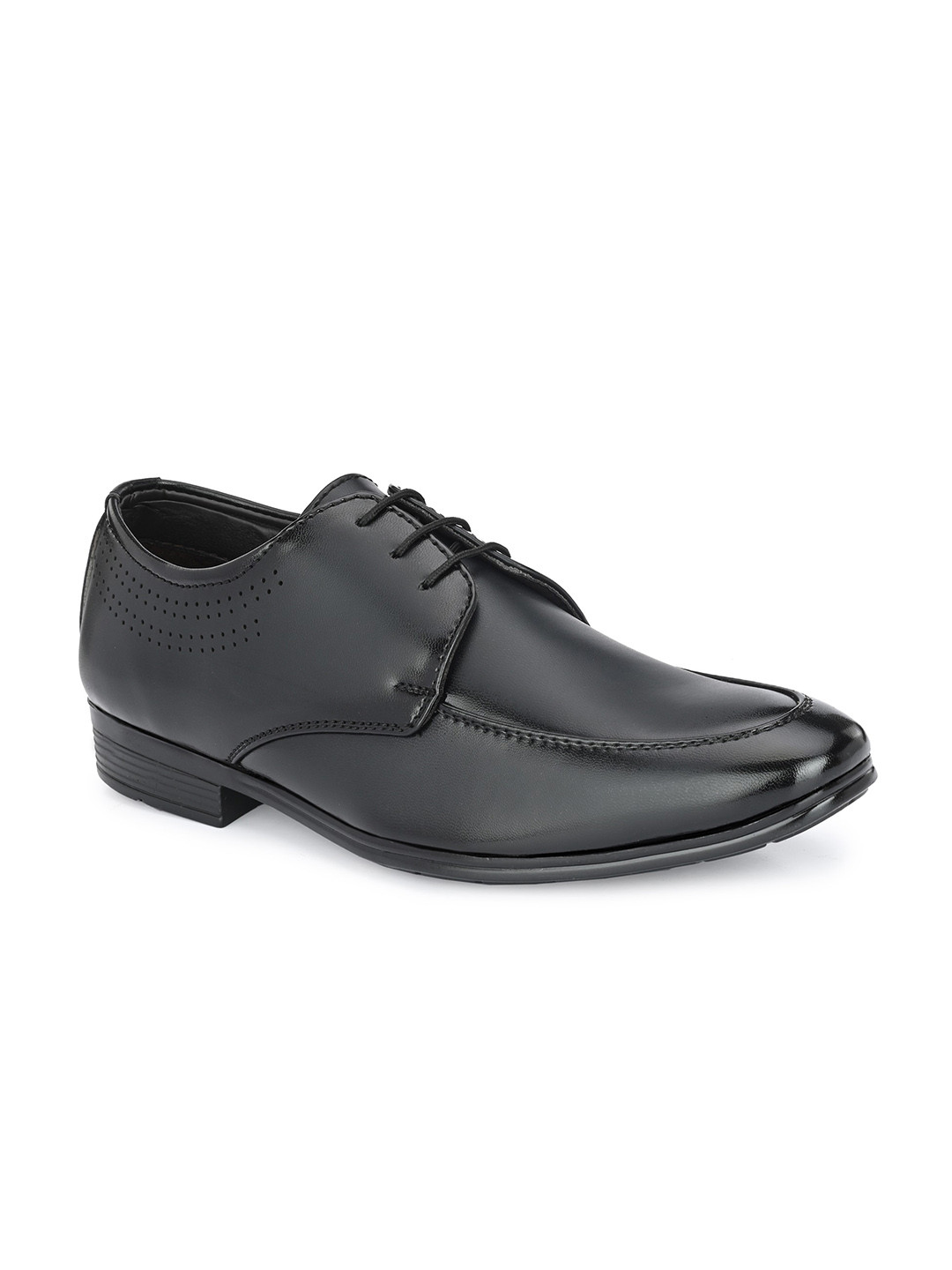 

Azzaro Black Men Leather Formal Derbys