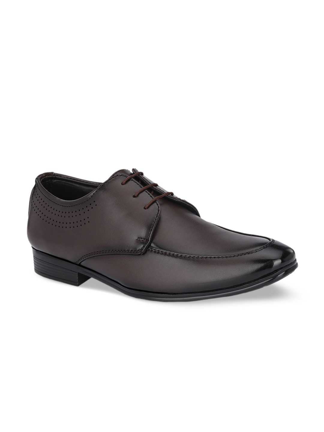 

Azzaro Black Men Round -Toe Lace Up Formal Derbys, Brown