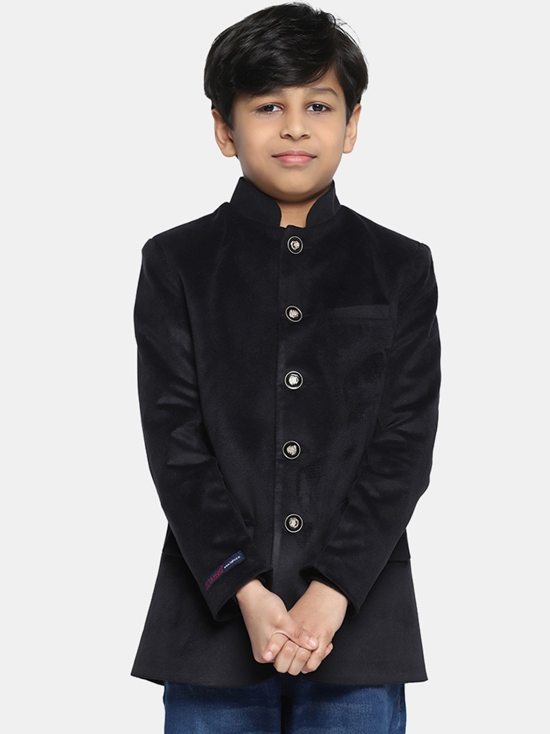 

TAHVO Boys Slim Fit Velvet Party Blazer, Black