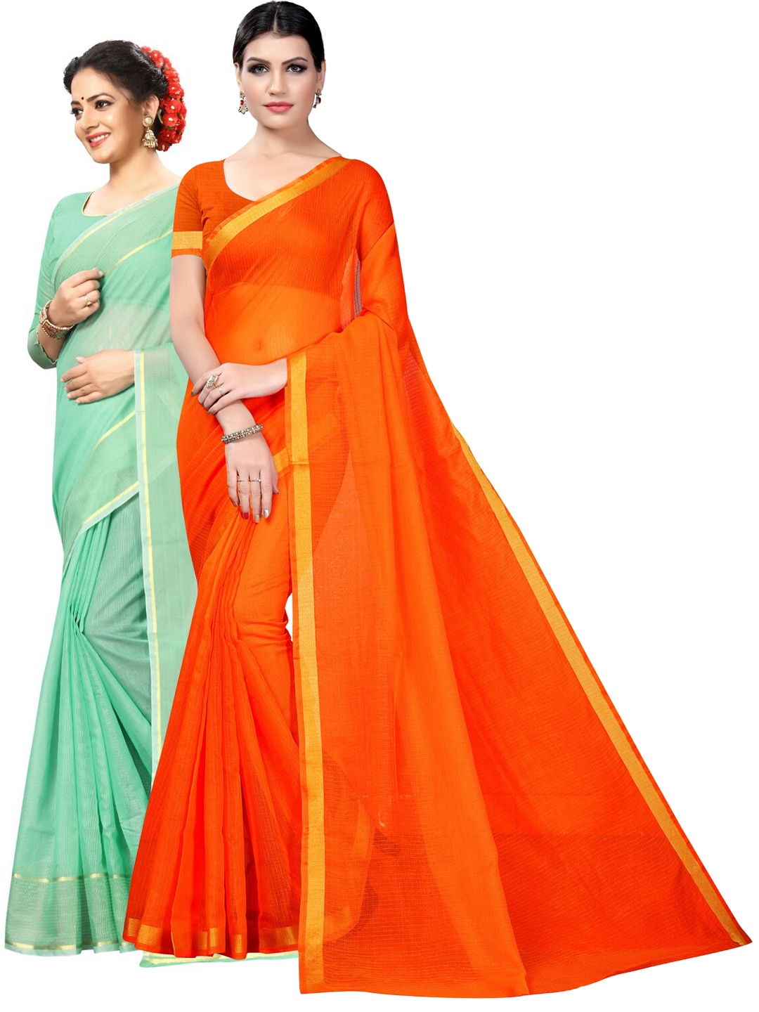 

SAADHVI Selection of 2 Ilkal Saree, Orange