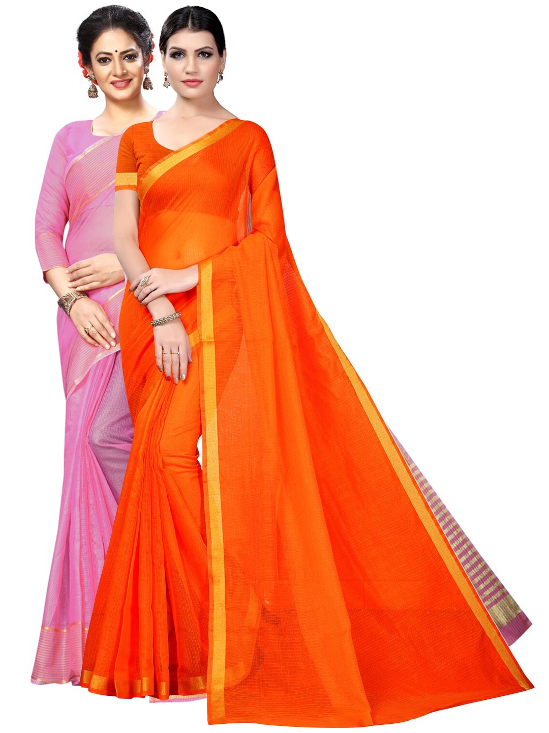 

SAADHVI Selection of 2 Ilkal Saree, Orange