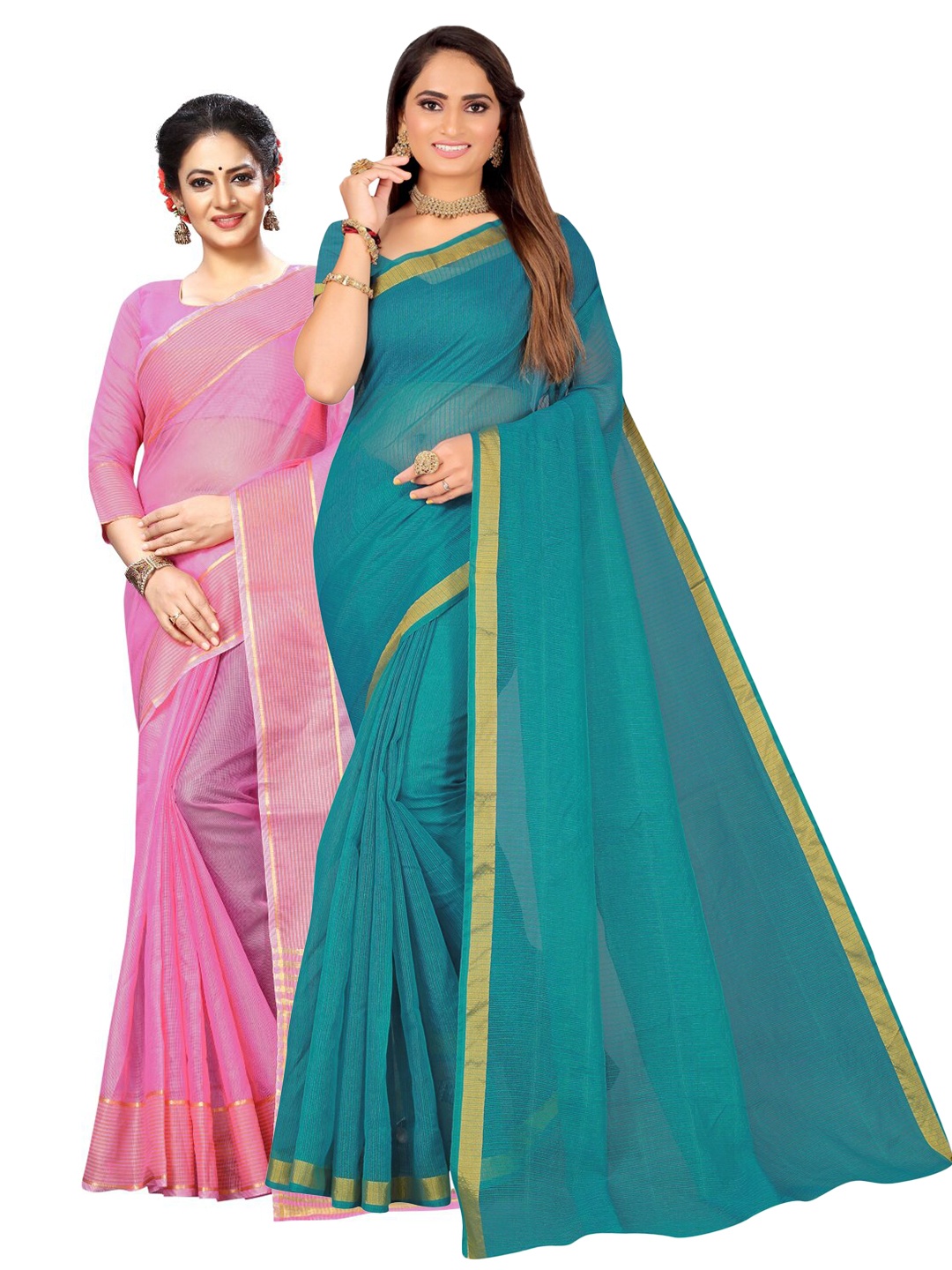 

SAADHVI Selection of 2 Ilkal Saree, Teal