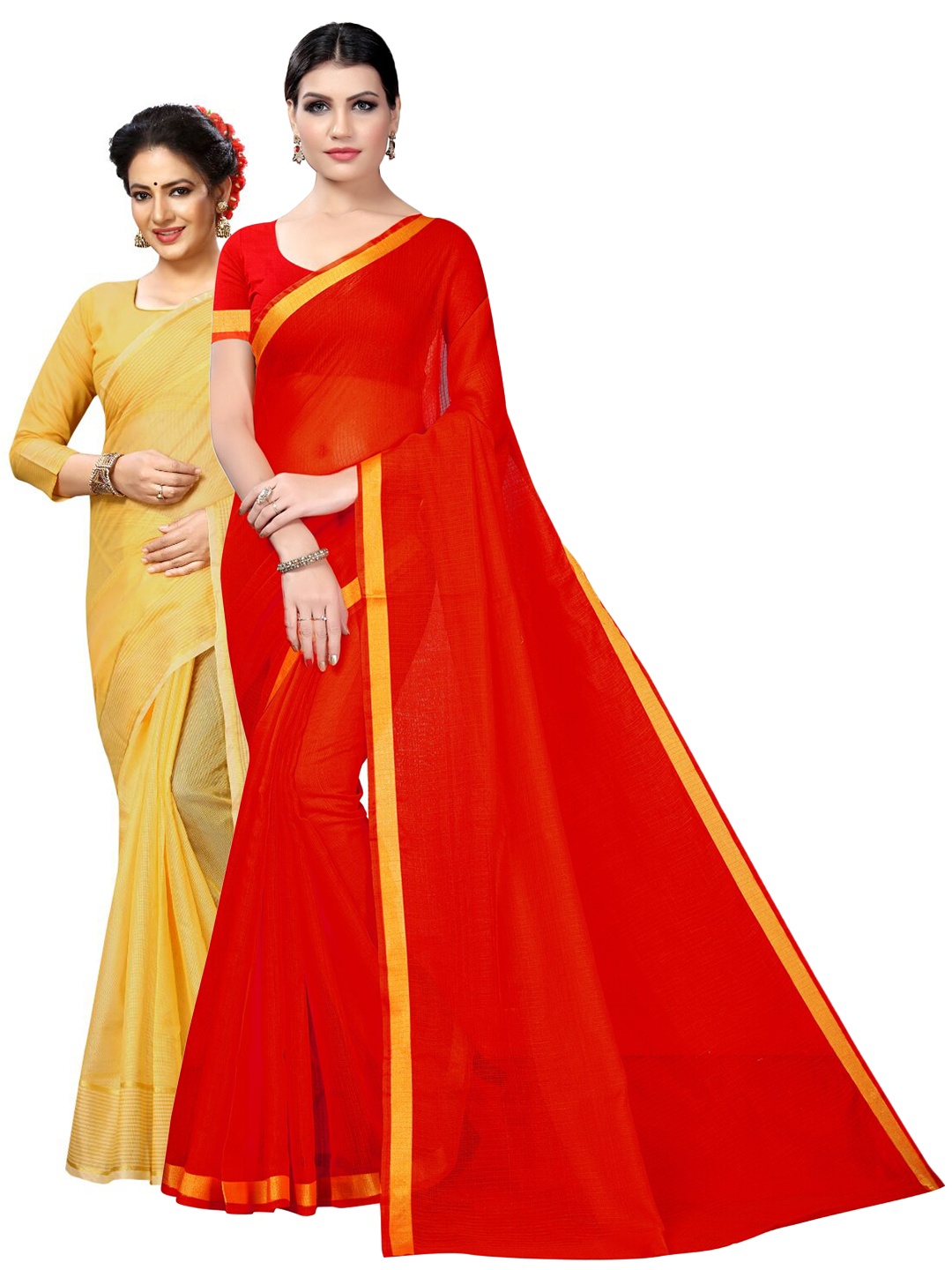 

SAADHVI Selection of 2 Ilkal Saree, Red