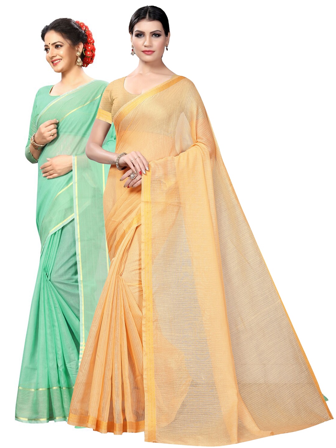 

SAADHVI Selection Of 2 Ilkal Sarees, Yellow