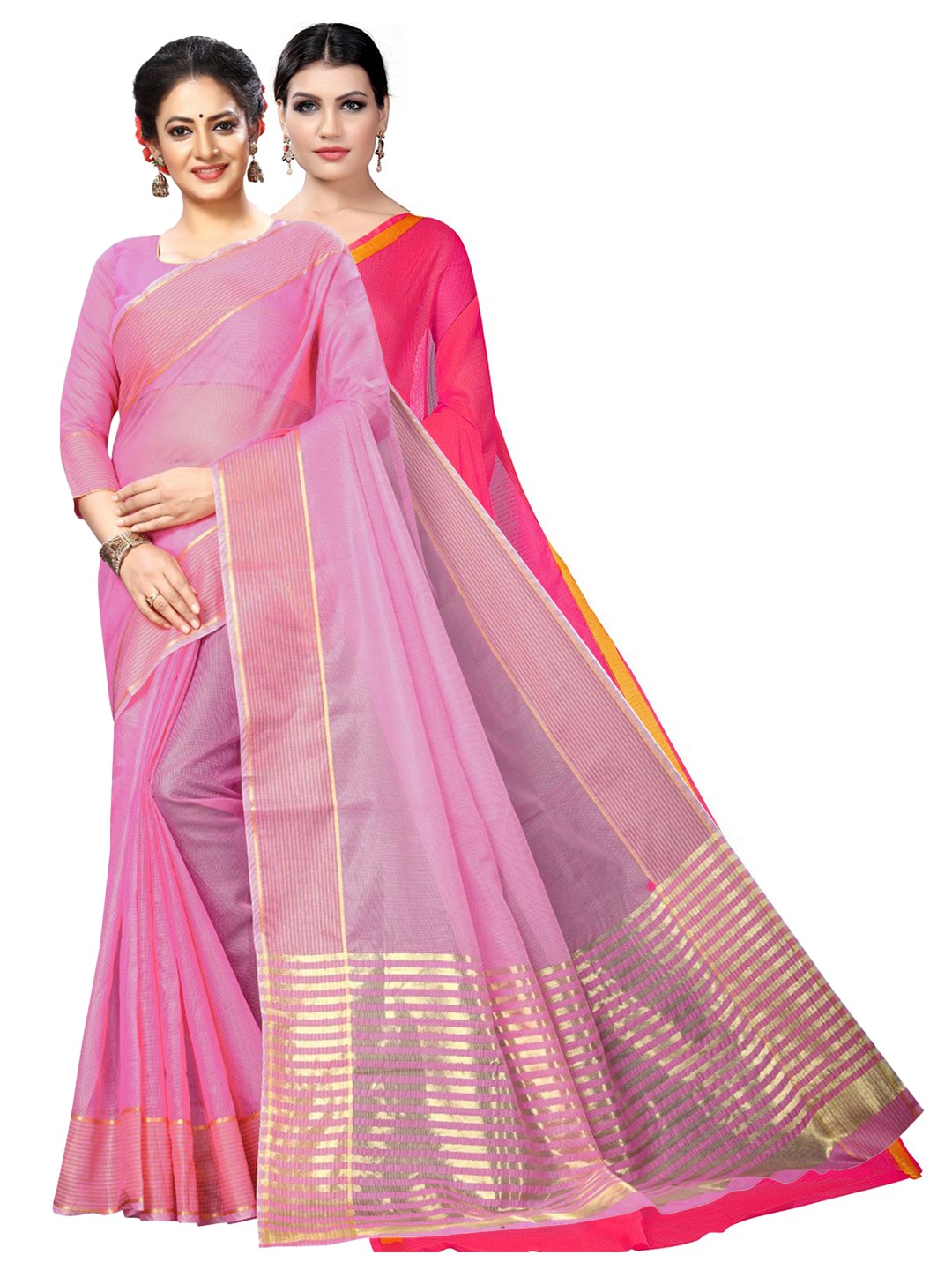 

SAADHVI Selection of 2 Ilkal Saree, Pink