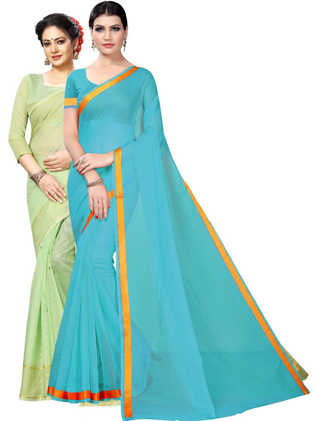 

SAADHVI Selection of 2 Ilkal Saree, Turquoise blue