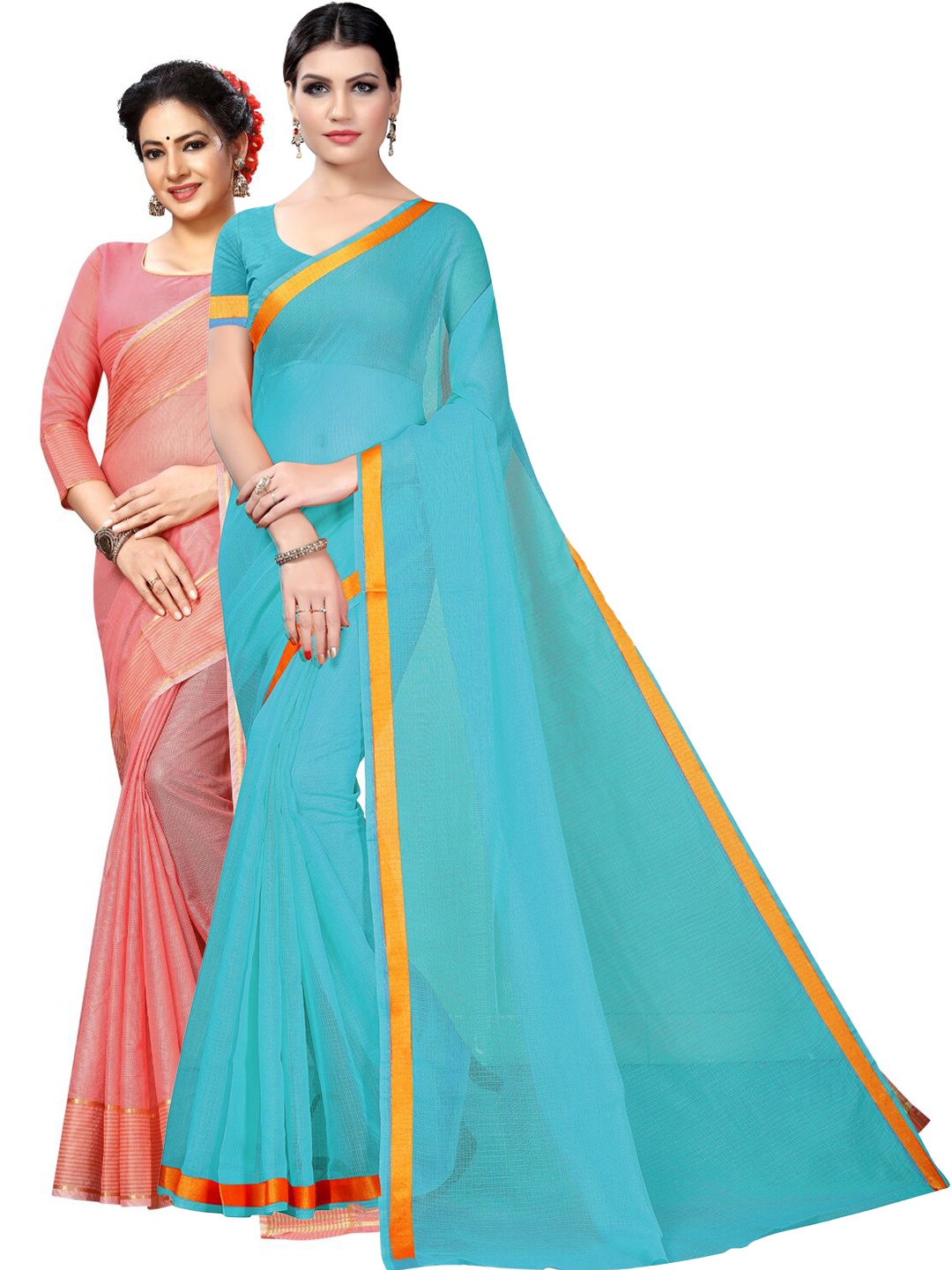 

SAADHVI Selection of 2 Ilkal Saree, Turquoise blue