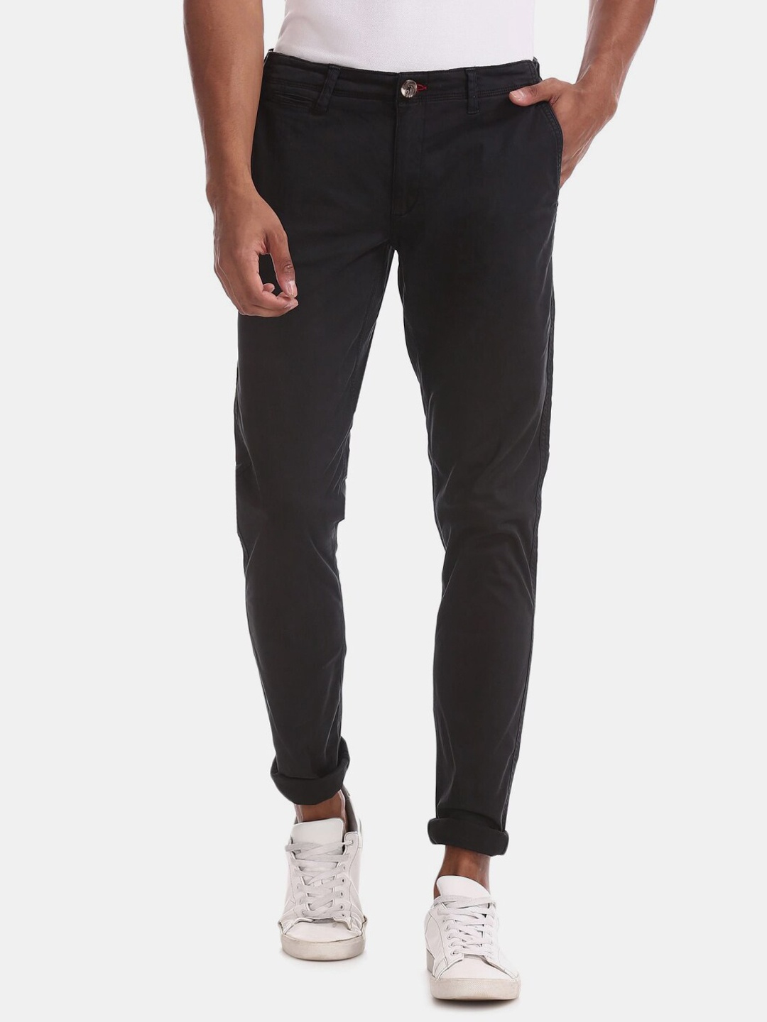 

V-Mart Men Mid-Rise Regular Fit Classic Cotton Chinos, Black