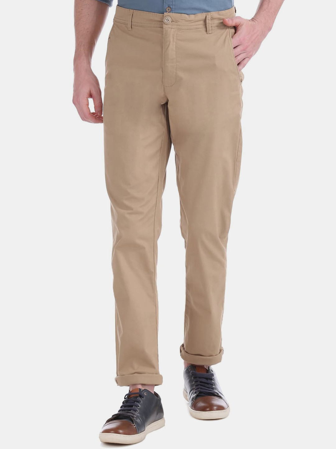 

V-Mart Men Classic Chinos Trousers, Brown