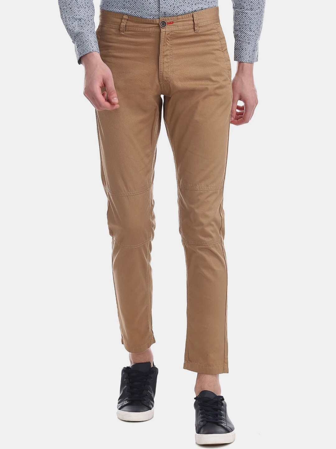 

V-Mart Men Classic Chinos Cotton Trousers, Brown