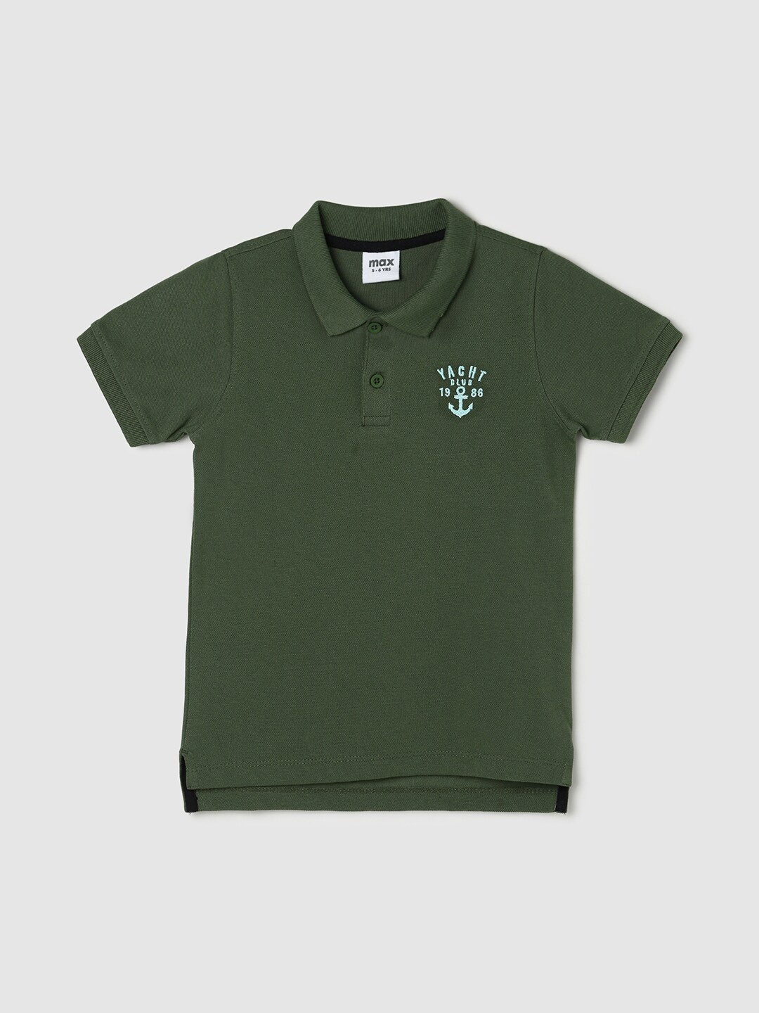 

max Boys Polo Collar Cotton T-shirt, Green