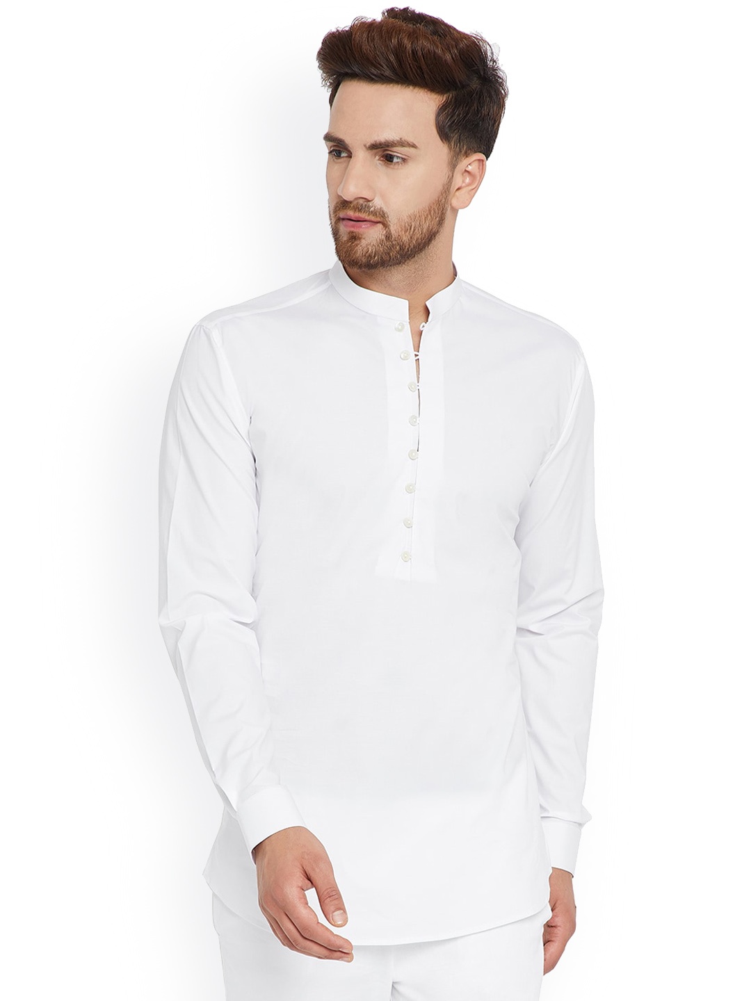 

See Designs Men Straight Cotton Kurta, White