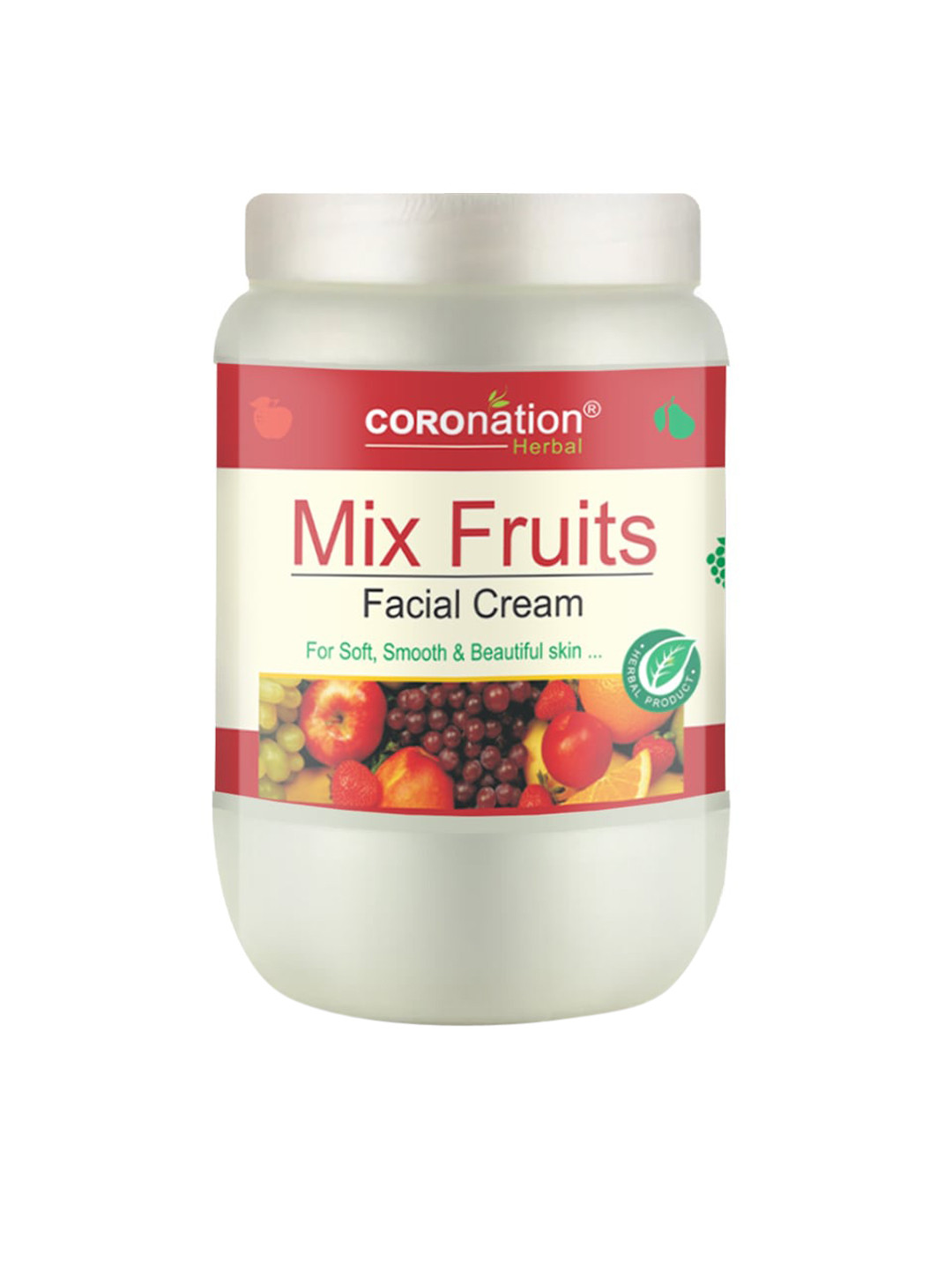 

COROnation Herbal Mix Fruits Facial Cream with Bee Wax & Papaya - 750 ml, Red