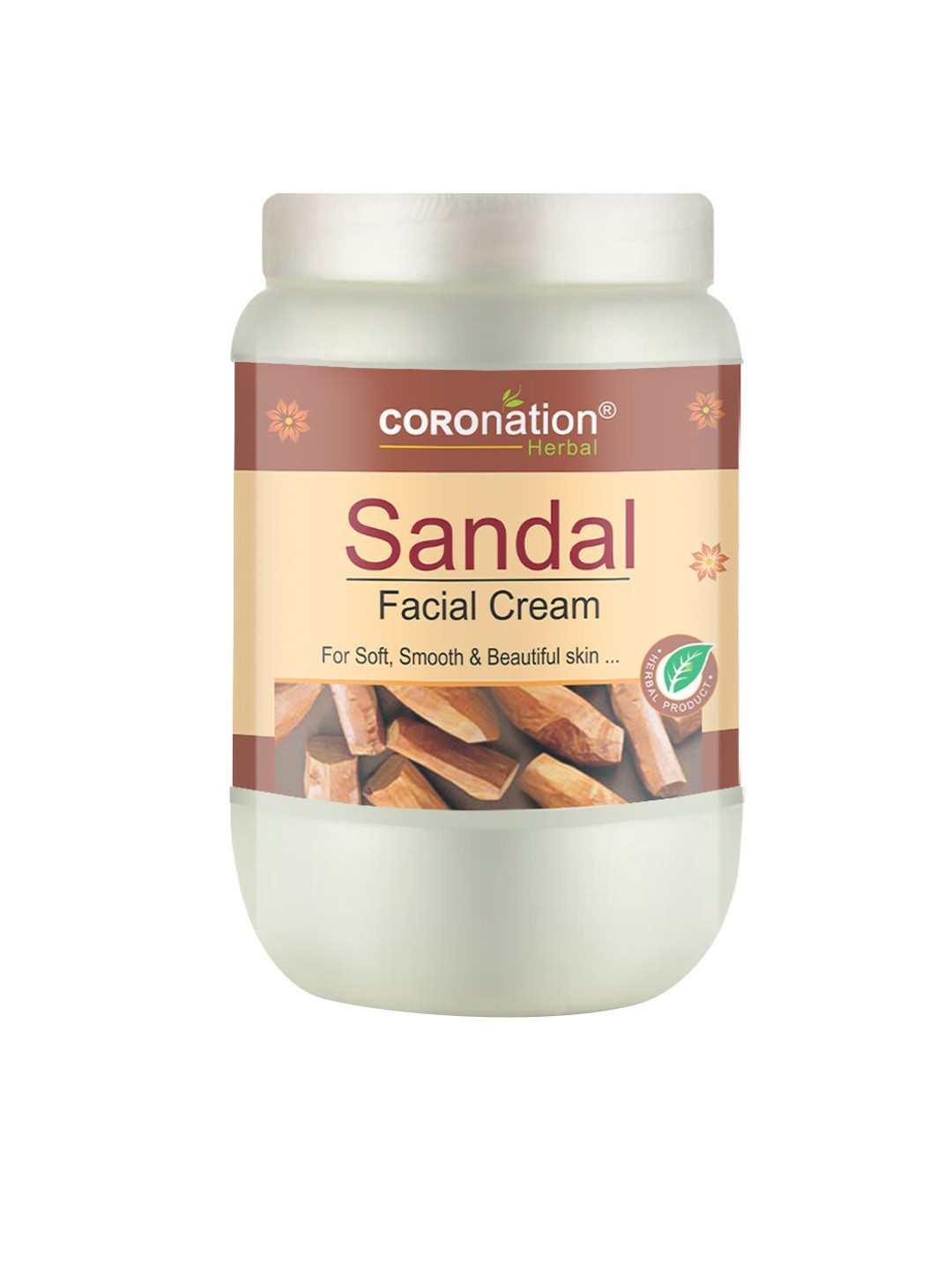 

COROnation Herbal Sandal Facial Cream with Lavender & Marshmallow - 750 ml, Brown