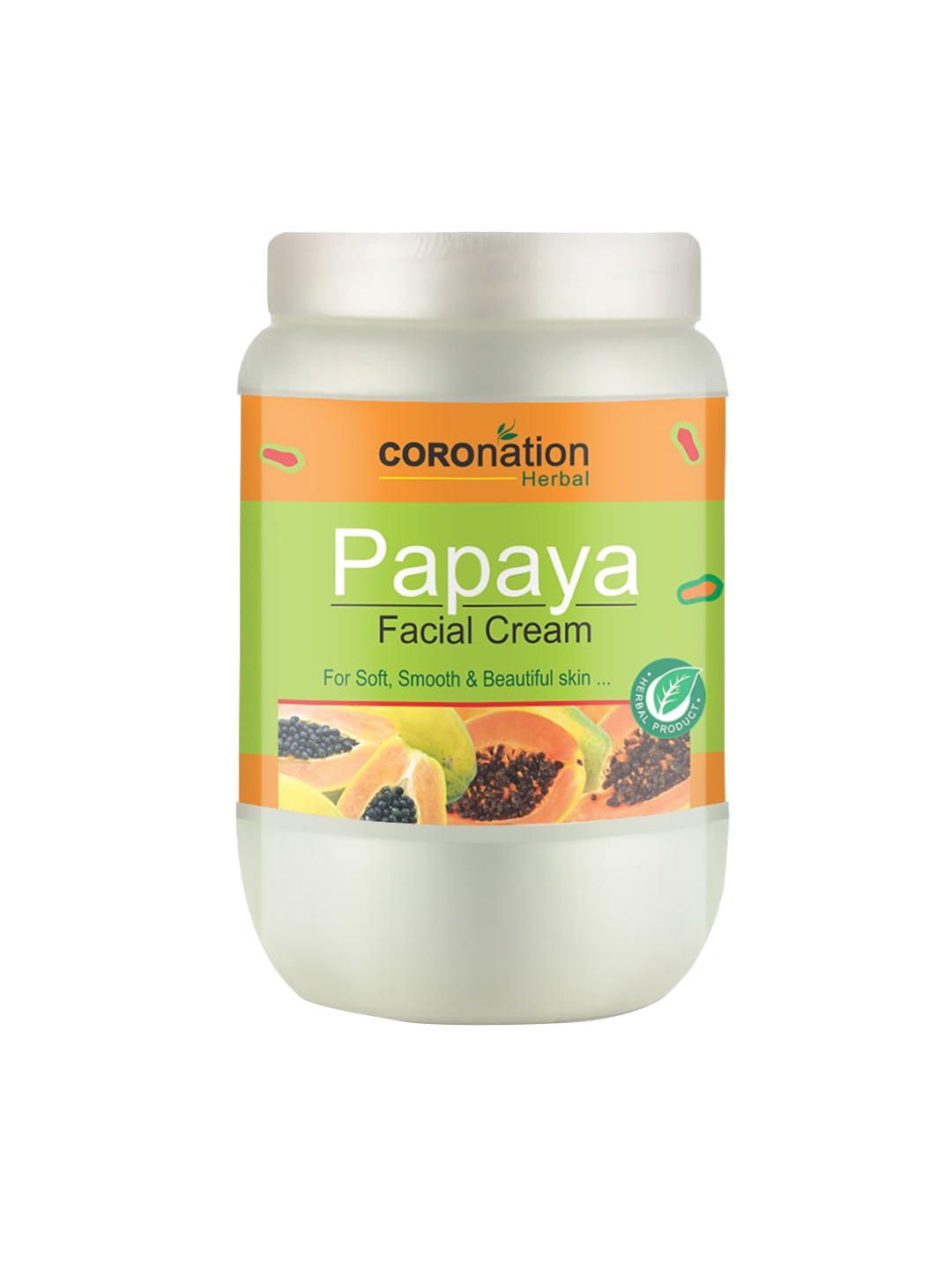 

COROnation Herbal Papaya Facial Cream with Wheat Germ Oil & Bee Wax - 750 ml, Yellow