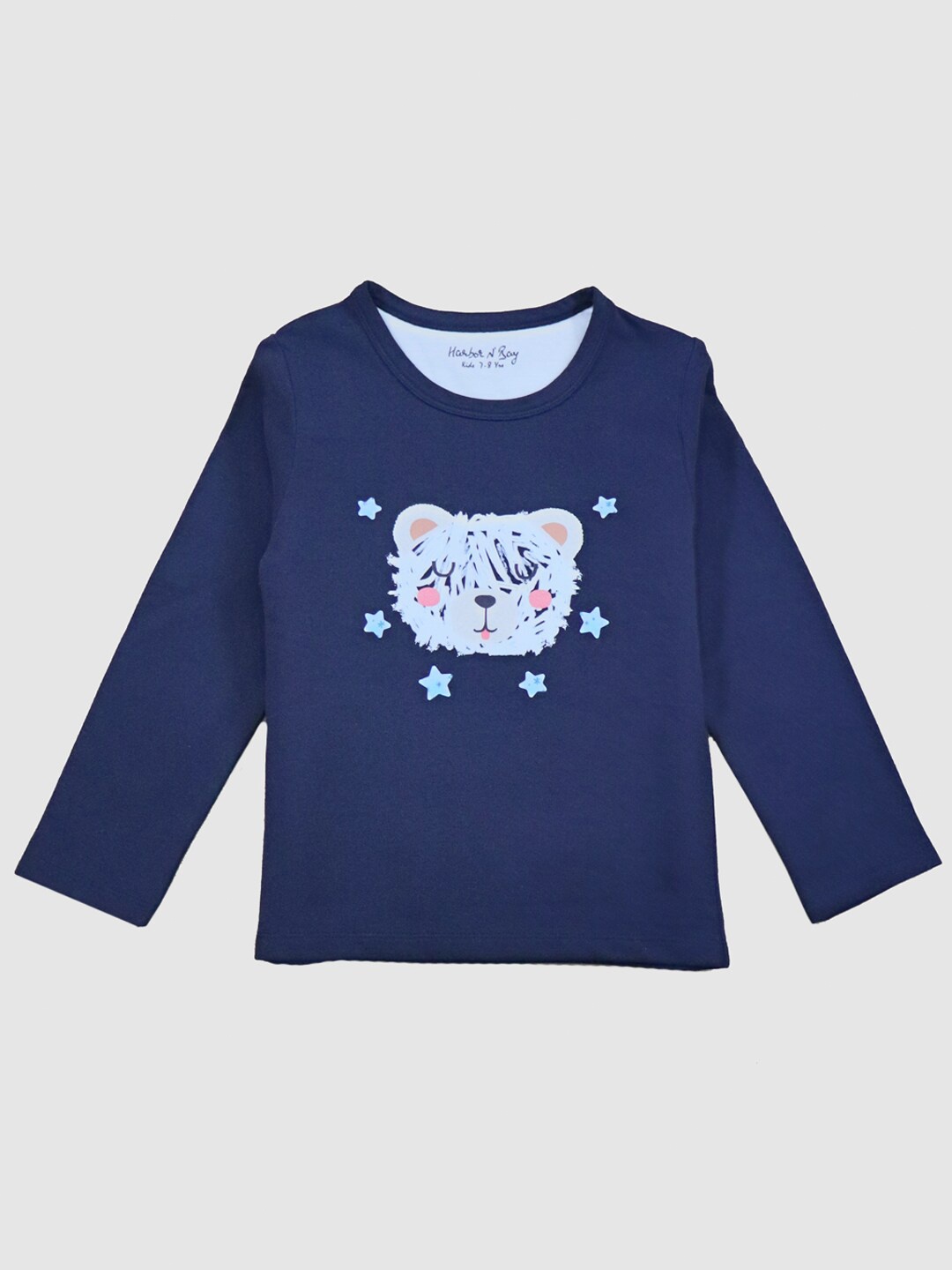 HARBOR N BAY Kids Round Neck Printed T-shirt, Blue