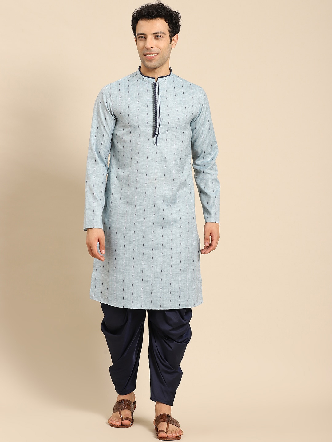

Amodh by Kisah Men Kurta with Dhoti Pants, Blue