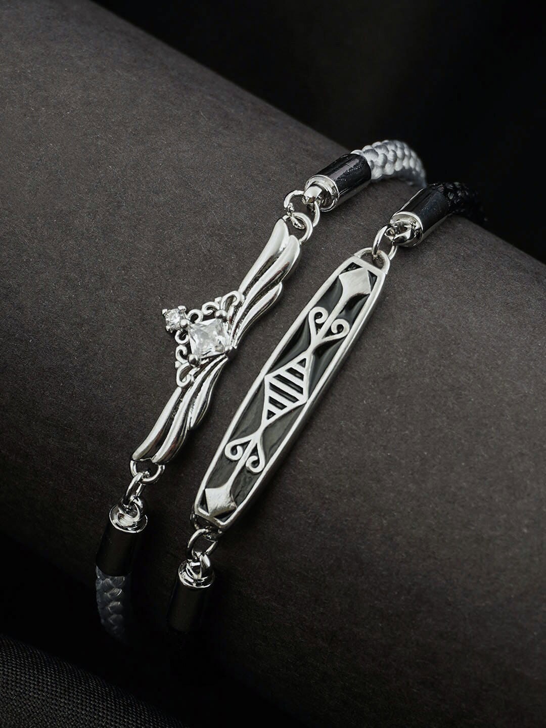 

Ferosh Women Set Of 2 Silver-Plated Link Bracelet