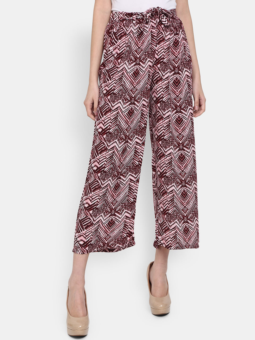 

V-Mart Women Floral Printed Classic Cotton Trousers, Pink