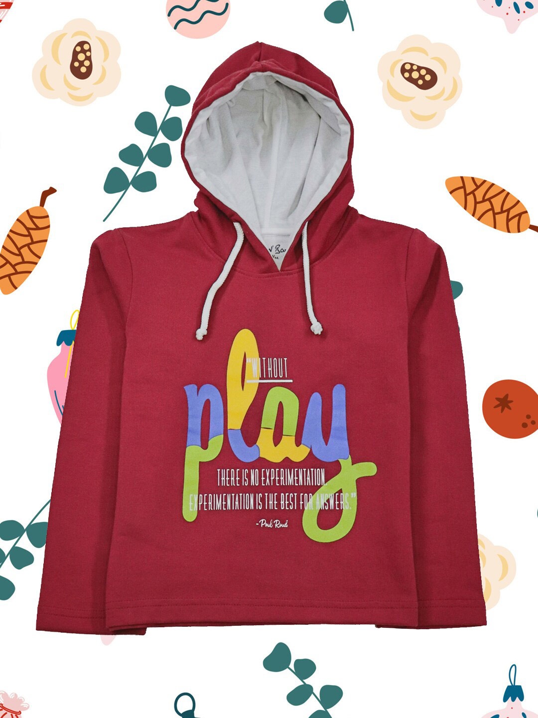 

HARBOR N BAY Kids Typography Printed Hooded T-shirt, Maroon