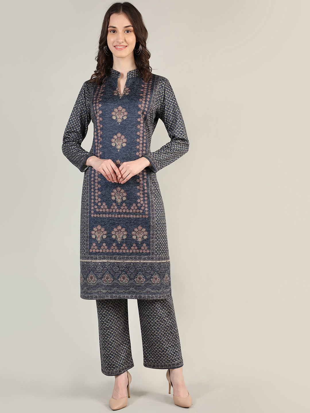

MIKHAD Women Paisley Printed Kurta with Trousers, Blue