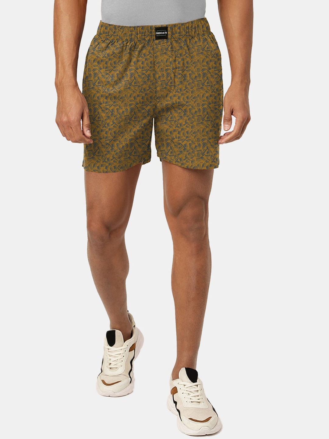 

FREECULTR Men Printed Boxer FC-PT-BXR-BR-MDG-01, Mustard